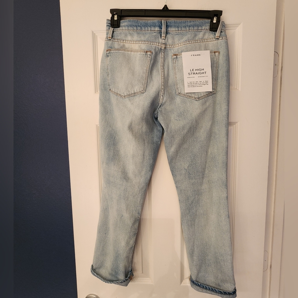 FRAME Le High Straight Denim Jean in Winslow Size 26 - Picture 8 of 16